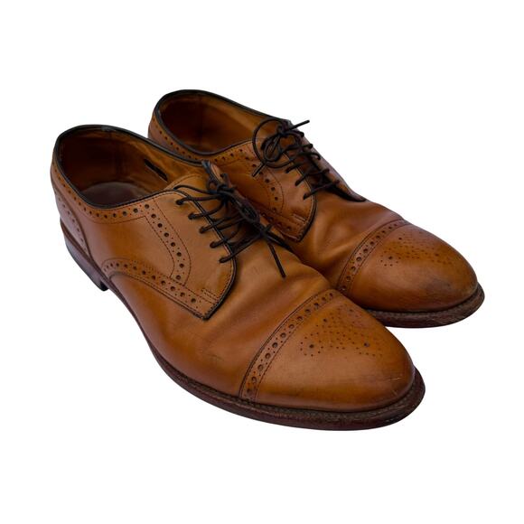 Allen Edmonds Colton Cap Toe Derby Tan Leather 10.5D